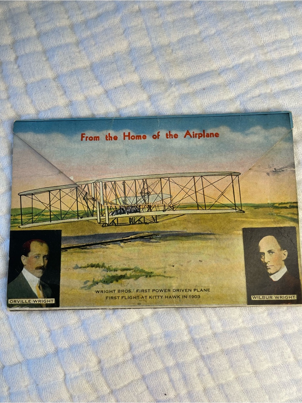 Vintage Wright Brothers Dayton Ohio souvenir folder postcard